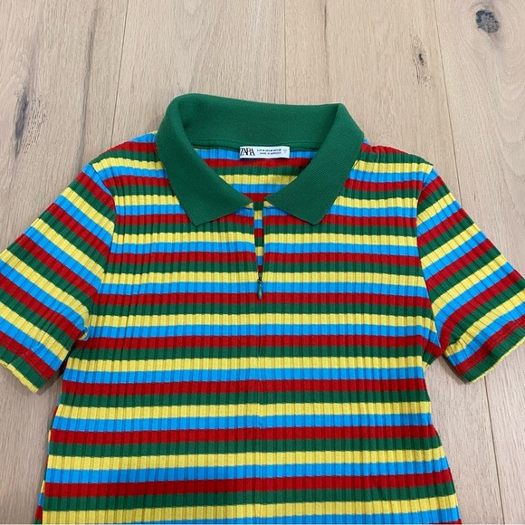 Zara | Colourful short sleeve polo shirt❤️🧡💛💚💙 - Picture 3 of 4